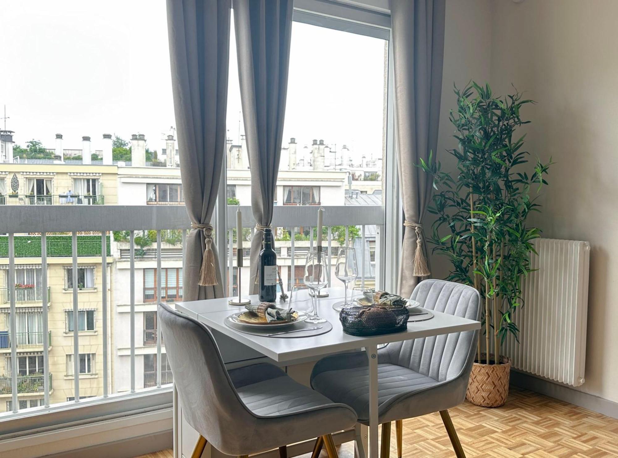 Brand-New Studio With Eiffel Tower View Paris Exteriör bild